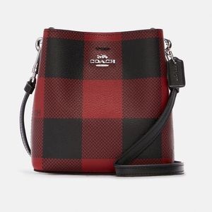 Coach Mini Town Crossbody Bucket Bag in Buffalo Plaid NWOT